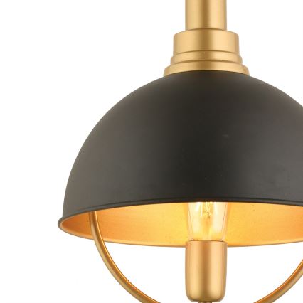 Полилей на кабел MONZA 1xE27/40W/230V, Ø 30 см, черен/златист