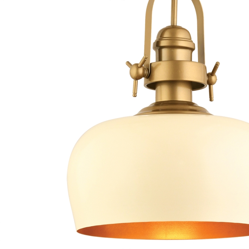 Полилей на кабел MONZA 1xE27/40W/230V Ø 30 см кремав/бронзов