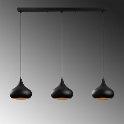 Полилей на кабел MUBA 3xE27/40W/230V черен