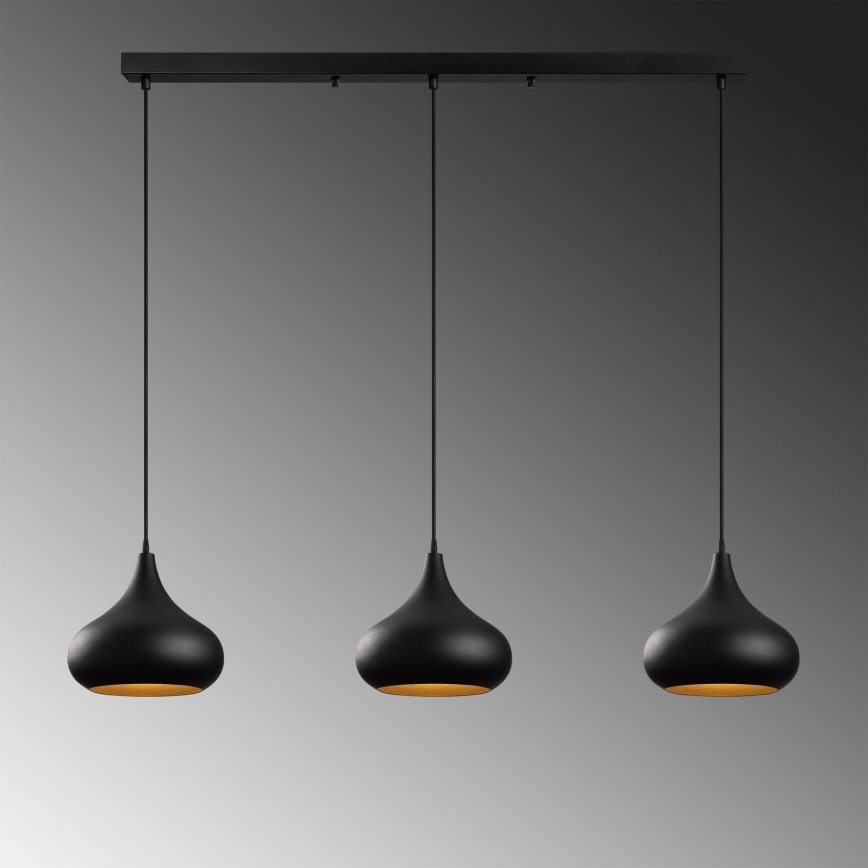 Полилей на кабел MUBA 3xE27/40W/230V черен