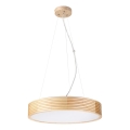 Полилей на кабел NATURAL MODERN 3xE27/15W/230V, диаметър 47,5 см, от борова дървесина