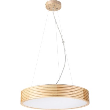Полилей на кабел NATURAL MODERN 3xE27/15W/230V, диаметър 47,5 см, от борова дървесина