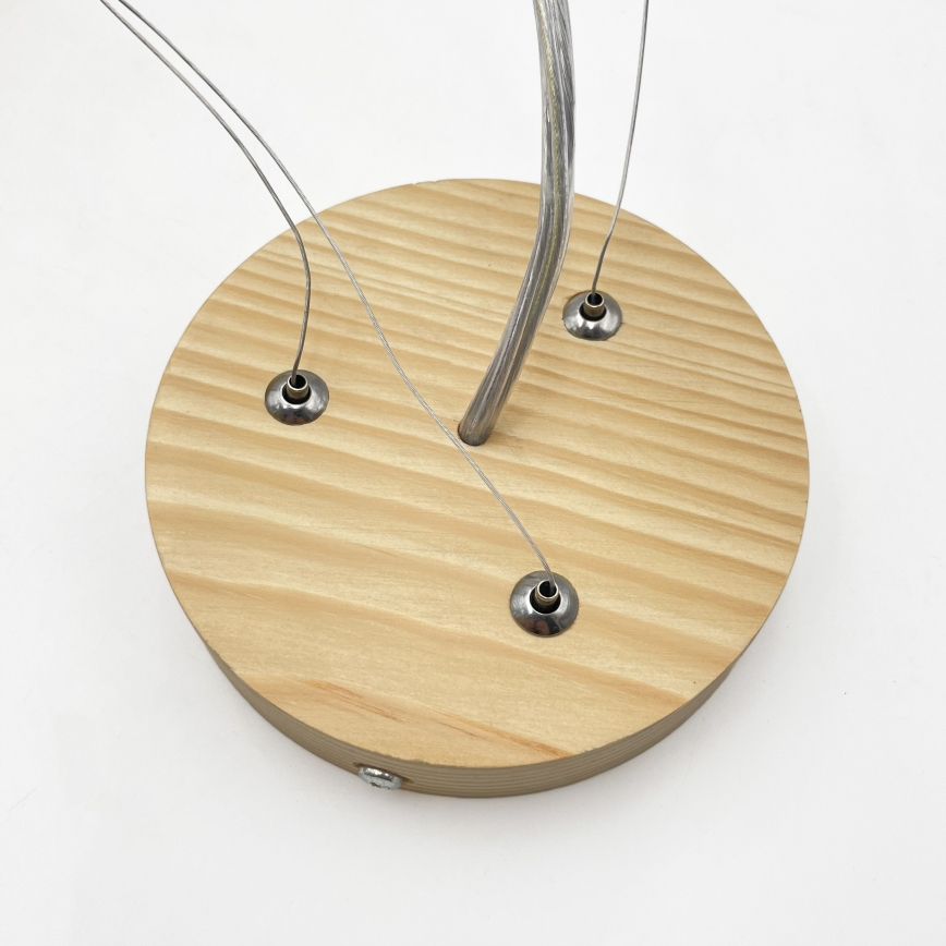 Полилей на кабел NATURAL MODERN 3xE27/15W/230V, диаметър 47,5 см, от борова дървесина