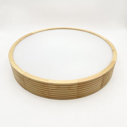 Полилей на кабел NATURAL MODERN 3xE27/15W/230V, диаметър 47,5 см, от борова дървесина