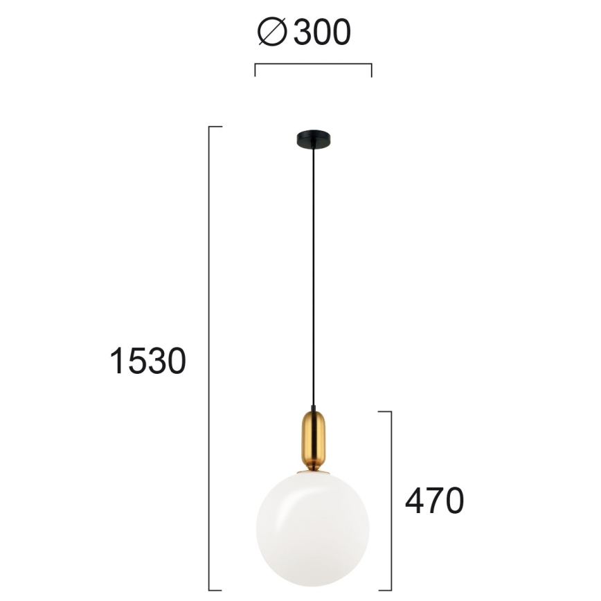 Полилей на кабел NEPTUNE 1xE27/40W/230V златен
