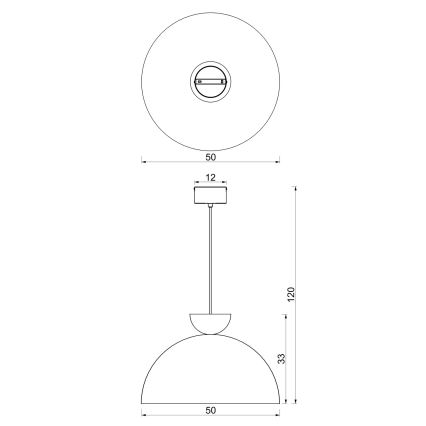 Полилей на кабел NEVIS 1xE27/15W/230V Ø 50 cm кафяв