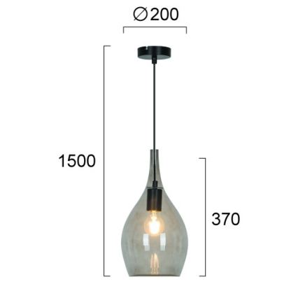 Полилей на кабел NEXT 1xE27/40W/230V, димно черен