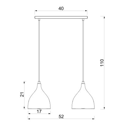 Полилей на кабел NOAK CLASSIC 2xE27/15W/230V бордо