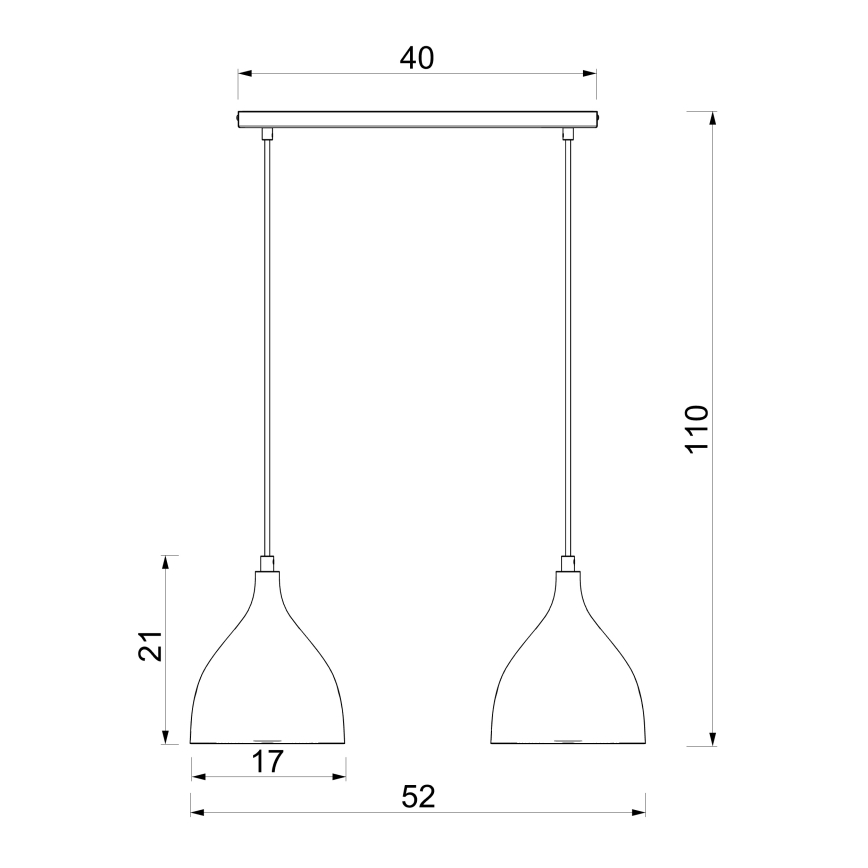 Полилей на кабел NOAK CLASSIC 2xE27/15W/230V бордо