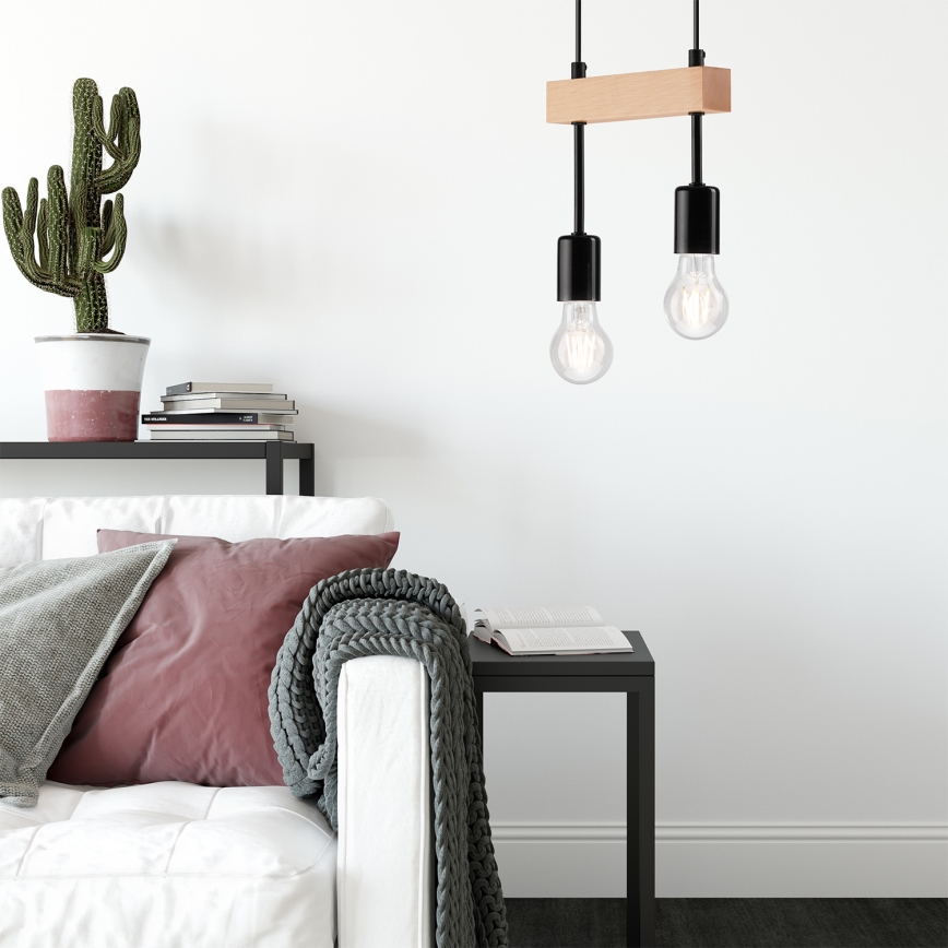 Полилей на кабел ORAZIO 2xE27/60W/230V бук