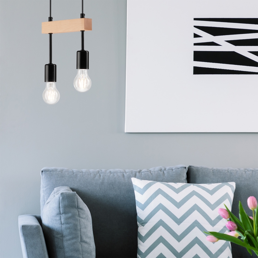 Полилей на кабел ORAZIO 2xE27/60W/230V бук