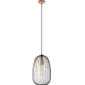 Полилей на кабел OVELLA 1xE27/15W/230V, диам. 25 см, черен/бор