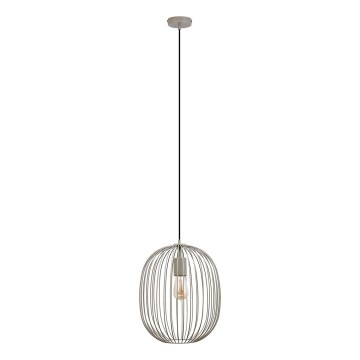 Полилей на кабел OVELLA 1xE27/15W/230V Ø 34 см сив