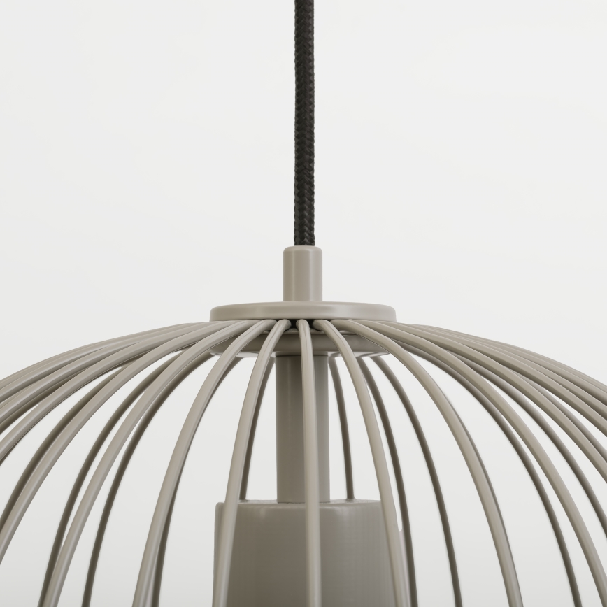 Полилей на кабел OVELLA 1xE27/15W/230V Ø 34 см сив