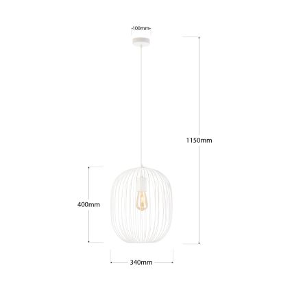 Полилей на кабел OVELLA, 1xE27/15W/230V, Ø 34 см, кремав