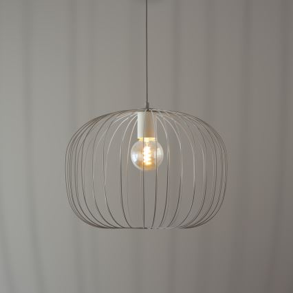 Полилей на кабел OVELLA 1xE27/15W/230V, Ø 46 см, кремав