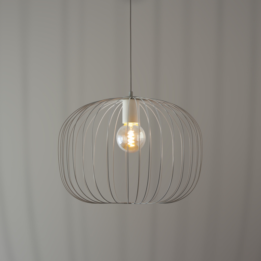 Полилей на кабел OVELLA 1xE27/15W/230V, Ø 46 см, кремав