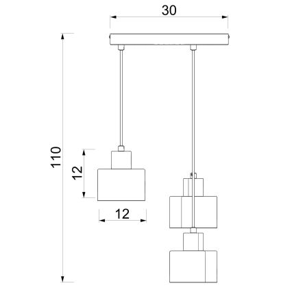 Полилей на кабел PARKLA 3xE27/15W/230V бежов
