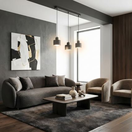 Полилей на кабел PARKLA 3xE27/15W/230V черен
