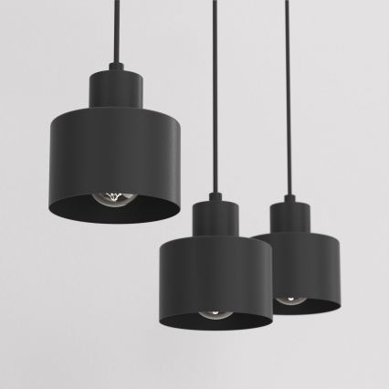 Полилей на кабел PARKLA 3xE27/15W/230V черен
