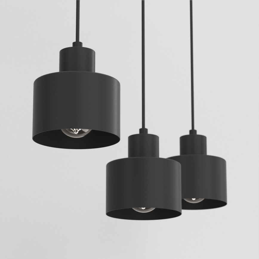 Полилей на кабел PARKLA 3xE27/15W/230V черен