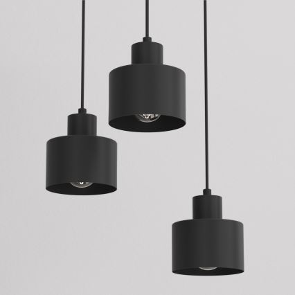 Полилей на кабел PARKLA 3xE27/15W/230V черен