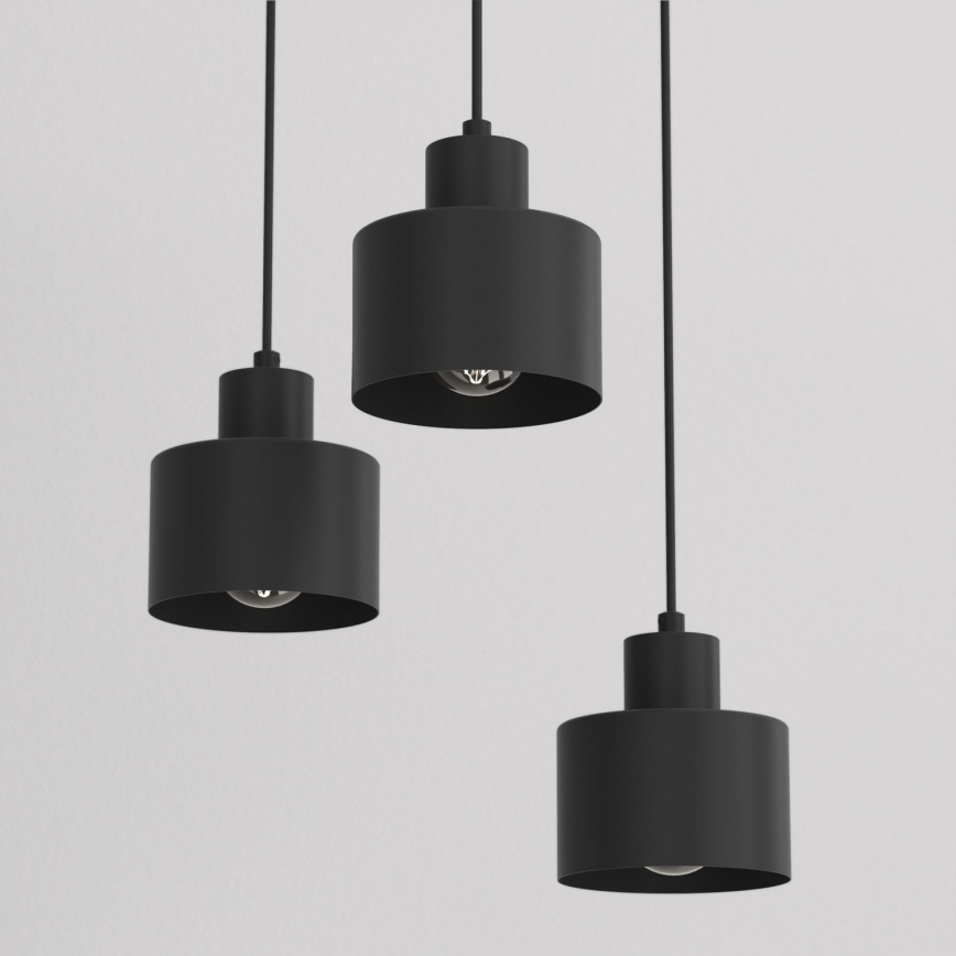 Полилей на кабел PARKLA 3xE27/15W/230V черен