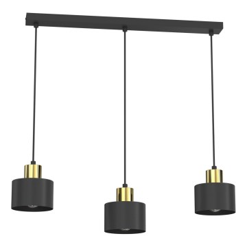 Полилей на кабел PARKLA 3xE27/15W/230V черен