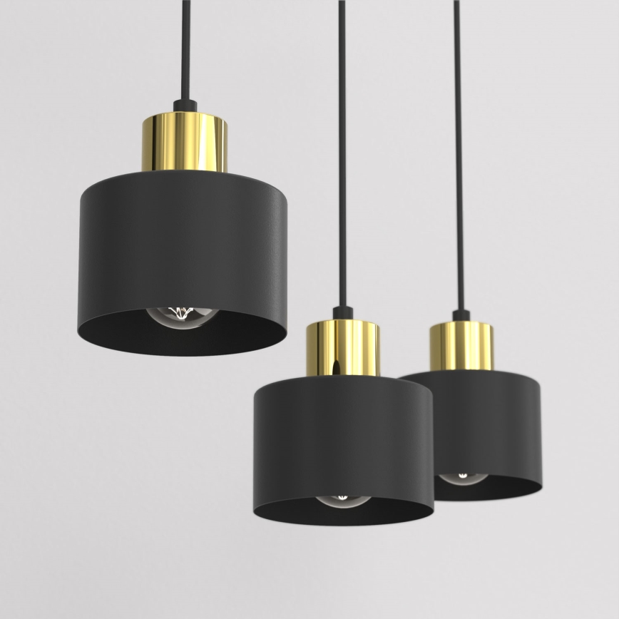 Полилей на кабел PARKLA 3xE27/15W/230V черен