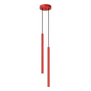 Полилей на кабел PASTELO 2xG9/8W/230V, червен
