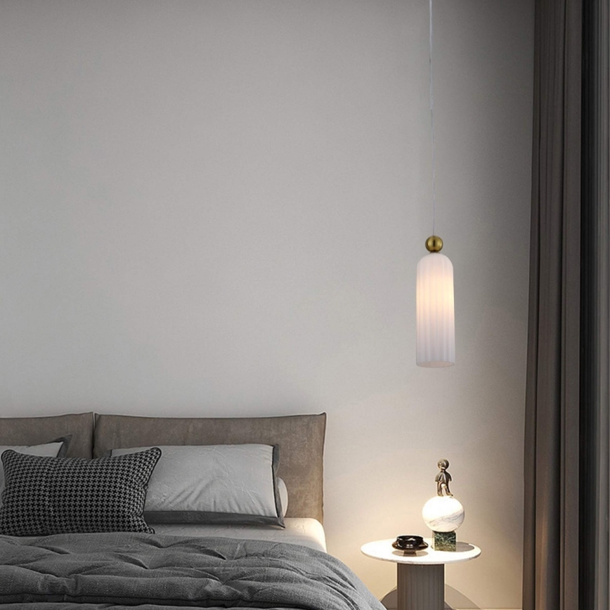 Полилей на кабел PIEGA 1xE14/40W/230V месинг/бял