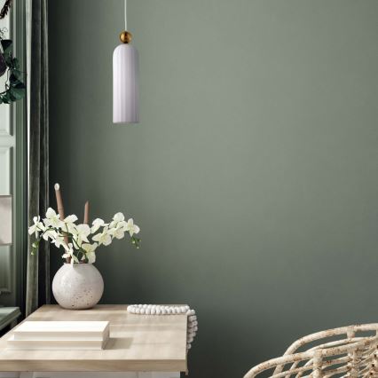 Полилей на кабел PIEGA 1xE14/40W/230V месинг/бял