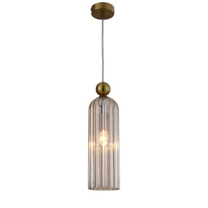 Полилей на кабел PIEGA 1xE14/40W/230V месинг/опушено бежово