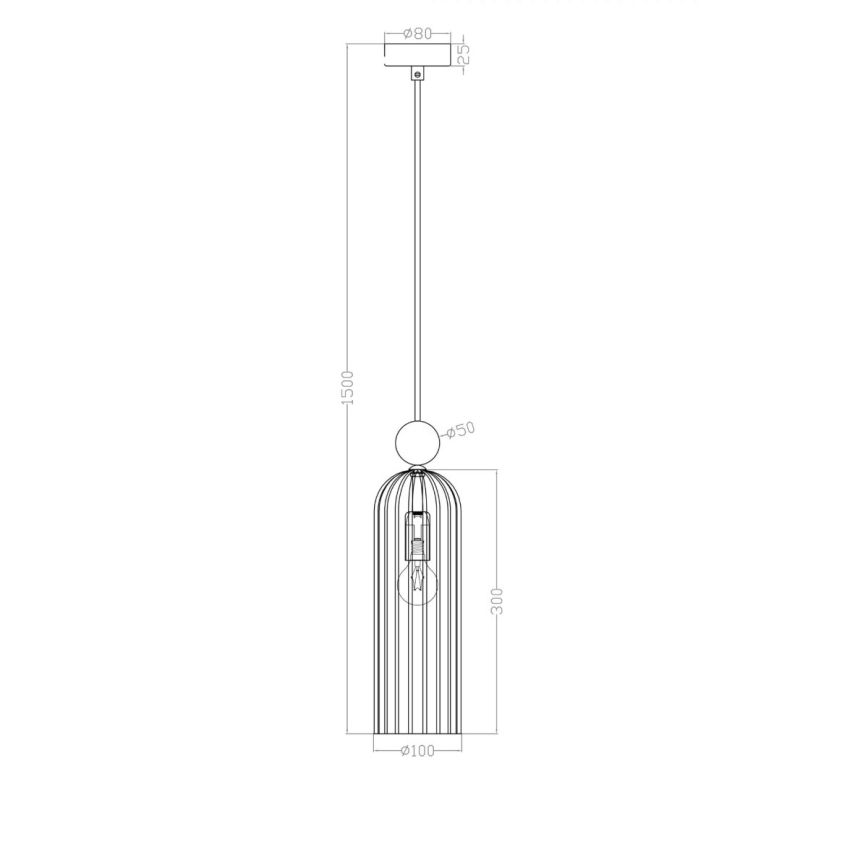 Полилей на кабел PIEGA 1xE14/40W/230V месинг/опушено бежово