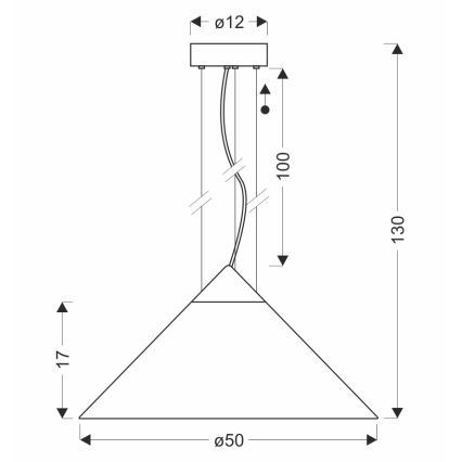 Полилей на кабел PRESTO 1xGX53/10W/230V Ø 50 см златен/димчато сив
