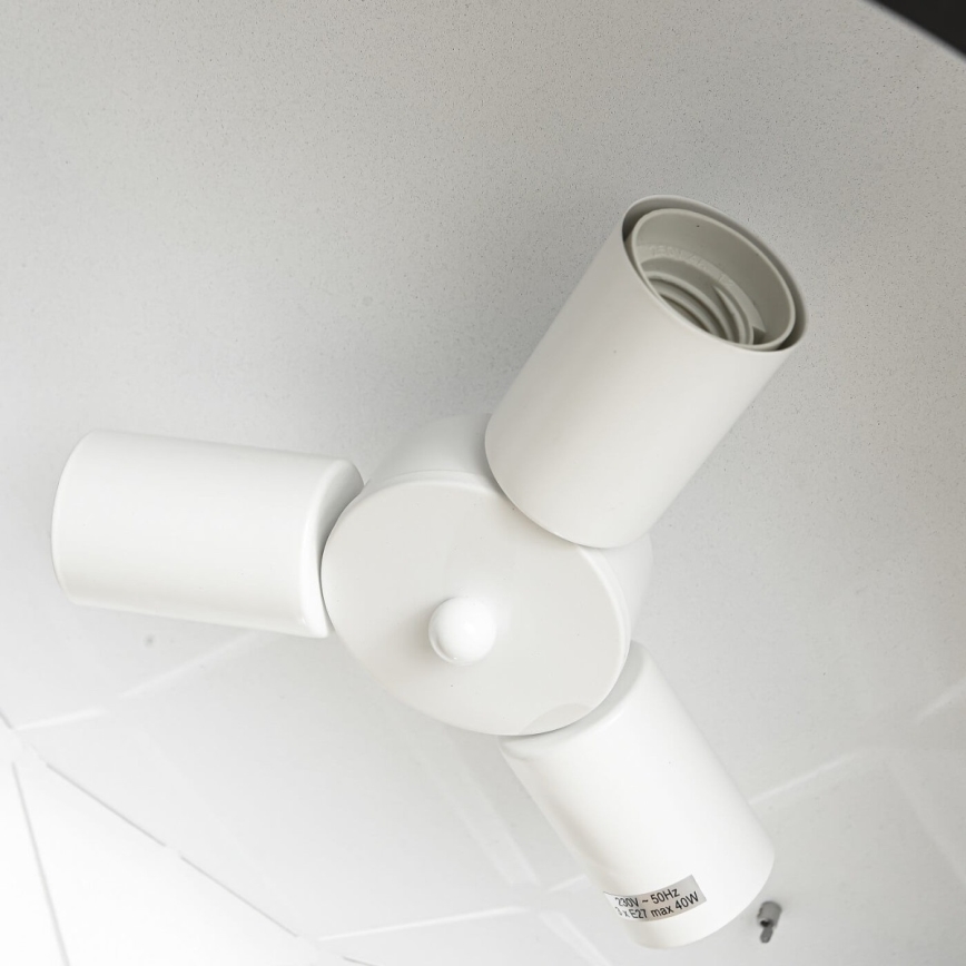 Полилей на кабел REUS 3xE27/40W/230V, диаметър 47 см, черен