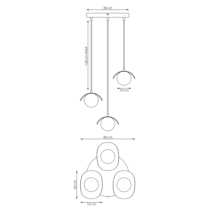 Полилей на кабел RITUAL 3xG9/8W/230V бял