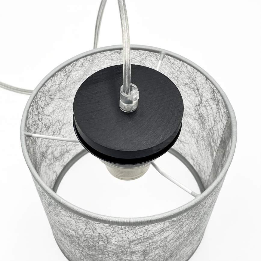 Полилей на кабел ROSA 1xE27/60W/230V черен/сив