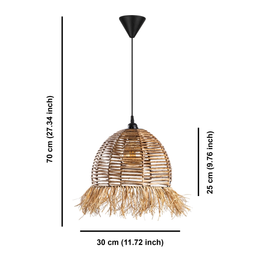 Полилей на кабел RUYO, 1xE27/40W/230V, кафяв