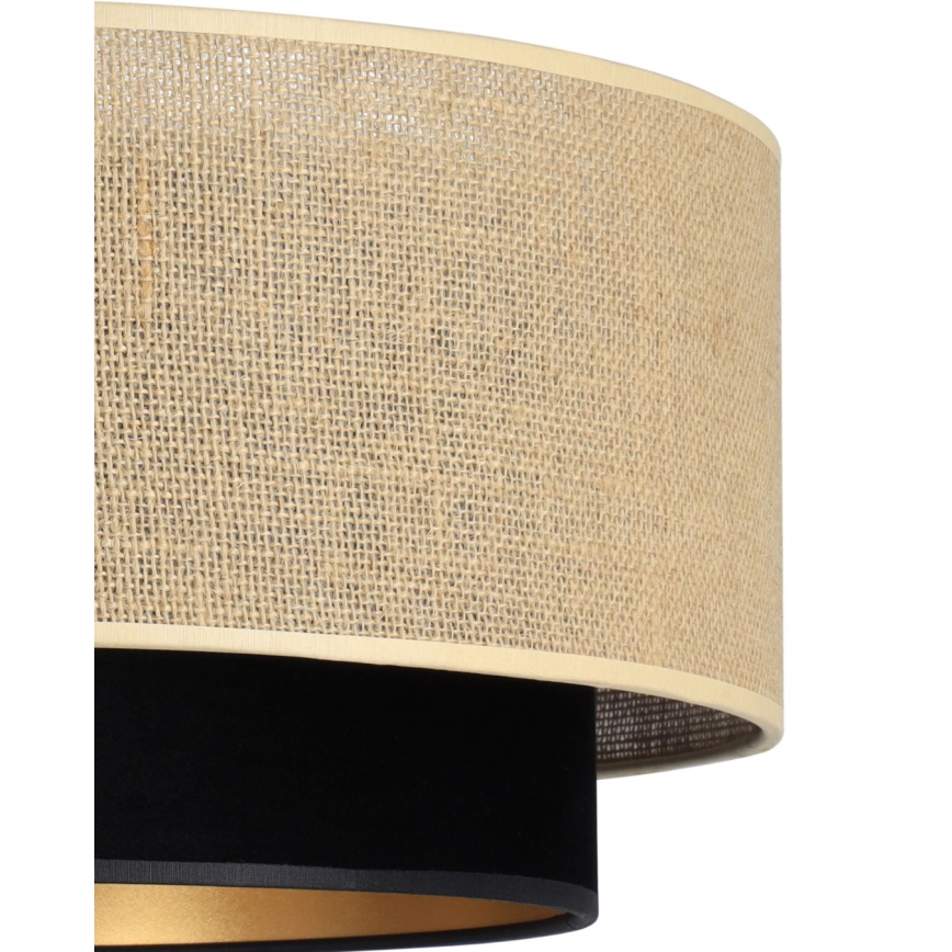 Полилей на кабел SARTA 1xE27/60W/230V диаметър 45 см черен/джут