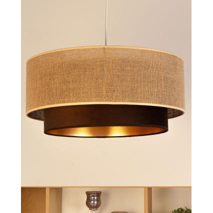 Полилей на кабел SARTA 1xE27/60W/230V Ø 45 см кафяв/юта