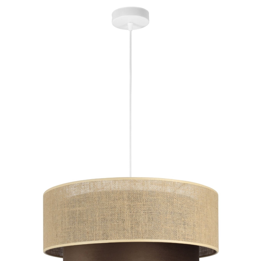 Полилей на кабел SARTA 1xE27/60W/230V Ø 45 см кафяв/юта