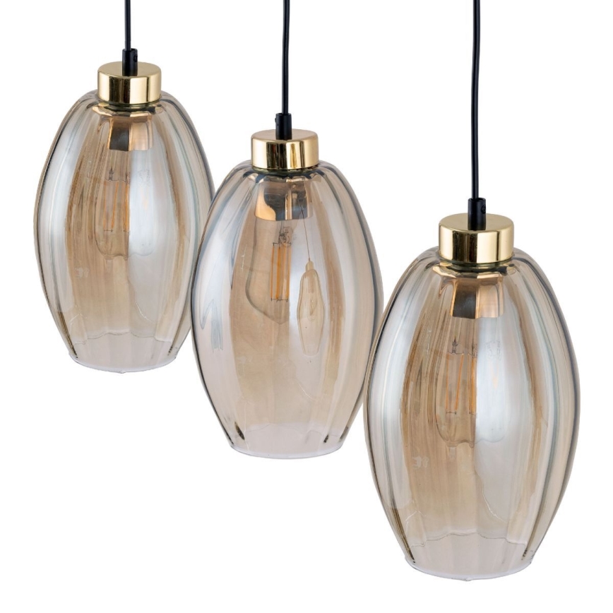 Полилей на кабел SEBO 3xE27/15W/230V черен/димчато бежов