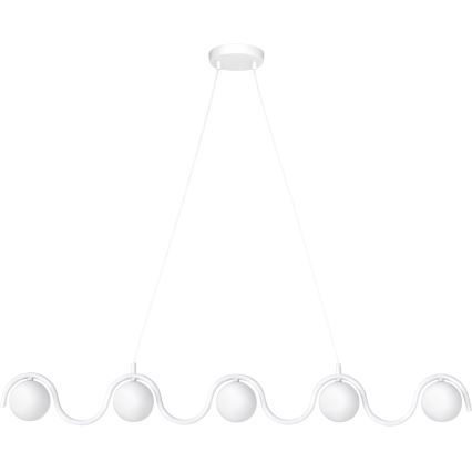 Полилей на кабел SINUS 5xG9/8W/230V бял