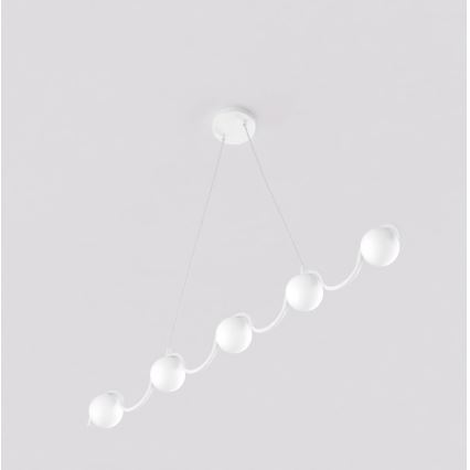 Полилей на кабел SINUS 5xG9/8W/230V бял