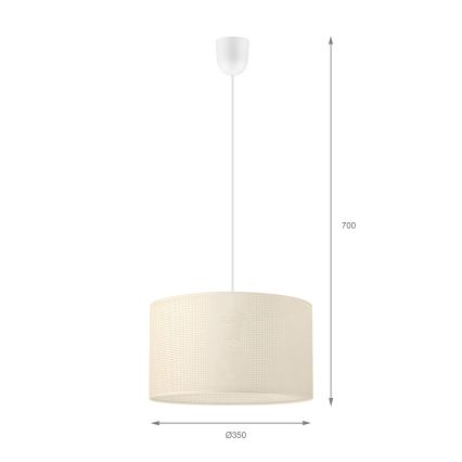 Полилей на кабел SIRJA PLISADO 1xE27/15W/230V Ø 35 см кремав