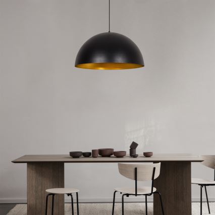 Полилей на кабел SIVANI 1xE27/40W/230V Ø 60 cm черно/медно