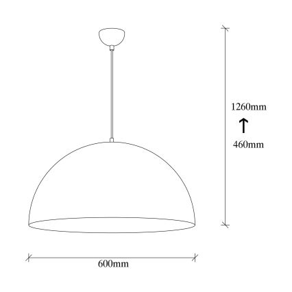 Полилей на кабел SIVANI 1xE27/40W/230V Ø 60 cm черно/медно