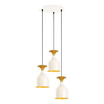 Полилей на кабел SIVANI 3xE27/40W/230V бял/меден