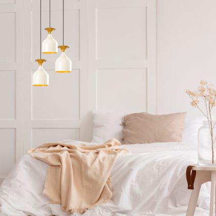 Полилей на кабел SIVANI 3xE27/40W/230V бял/меден